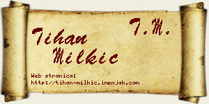 Tihan Milkić vizit kartica